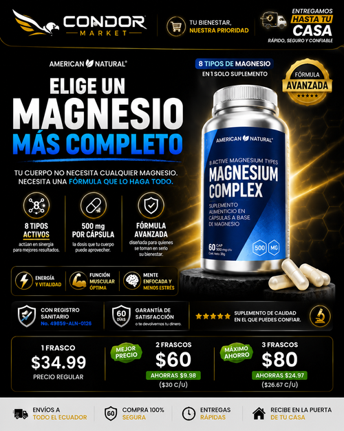 Cansancio, estrés, bajo rendimiento y falta de descanso.. Prueba nuestro Magnesio Complex